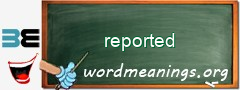WordMeaning blackboard for reported